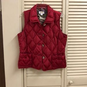 Talbots Petite Large Red Puffer vest